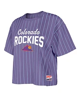New Era Women's Purple Colorado Rockies 2025 City Connect Boxy Pinstripe T-Shirt