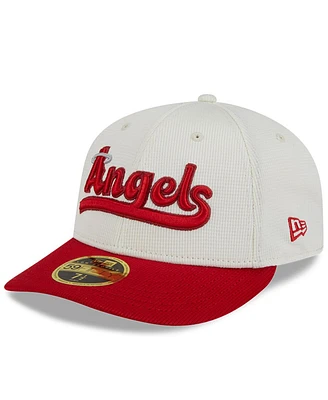 New Era Men's Cream/Red Los Angeles Angels City Connect Batting Practice Low Profile 59FIFTY Fitted Hat