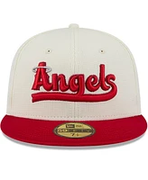New Era Men's Cream/Red Los Angeles Angels City Connect Batting Practice 59FIFTY Fitted Hat