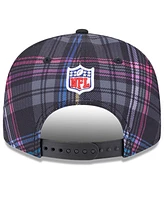 New Era Men's Black Cleveland Browns 2024 Nfl Crucial Catch Plaid 9FIFTY Snapback Hat