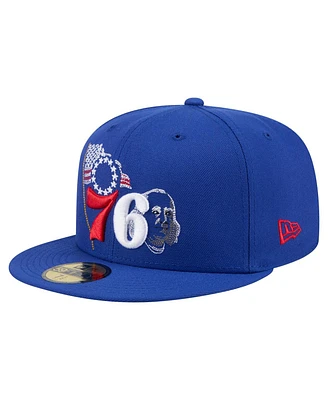 New Era Men's Royal Philadelphia 76ers State Stitch 59FIFTY Fitted Hat