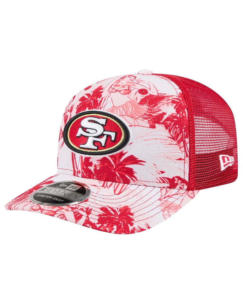 New Era Men's Scarlet San Francisco 49ers Hula 9SEVENTY Adjustable Trucker Hat