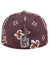 New Era Men's Brown Cleveland Browns Paisley 59FIFTY Fitted Hat