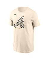 Nike Men's Cream Atlanta Braves Camo Logo T-Shirt