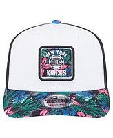 New Era Men's White New York Knicks Floral 9SEVENTY Adjustable Hat