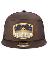 New Era Men's Brown San Diego Padres Split Panel 9FIFTY Trucker Snapback Hat
