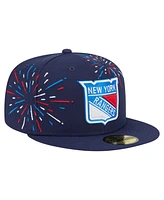 New Era Men's Navy York Rangers Americana Fireworks 59FIFTY Fitted Hat