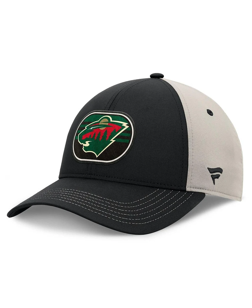 Fanatics Men's Black/Gray Minnesota Wild 2025 Stanley Cup Playoffs Locker Room Trucker Adjustable Hat