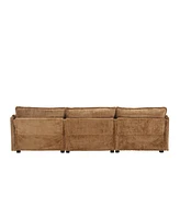 Modern Large boucle Fabric L-Shape Sectional Chenille fabric, movable pedals, detachable armrests