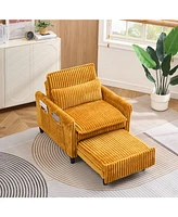 Yellow comfortable chair for Small apartment Bedroom space Balcony Small sofa bed Lazy Small sofa with a pillo