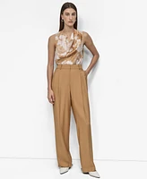 Dkny Women's High-Rise Sueded Canvas Pants