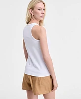 I.n.c. International Concepts Women's Perfect Ribbed Hardware-Trim Tank Top, Exclusively at Macy's