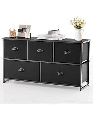 Dresser Storage Tower with 5 Foldable Cloth Storage Cubes
