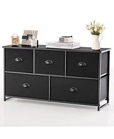 Dresser Storage Tower with 5 Foldable Cloth Storage Cubes