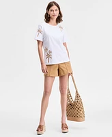 I.n.c. International Concepts Women's Palm Cotton Graphic T-Shirt, Exclusively at Macy's