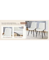 Black Marble Dining Set - 55" Table & 4 Pu Chairs