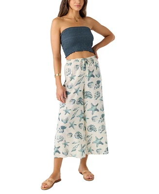 O'Neill Juniors' Murrie Seashell-Print Flowy Cropped Pants