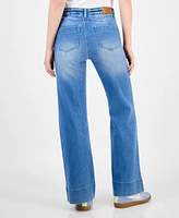 Dollhouse Juniors' Button-Pocket Flare Jeans