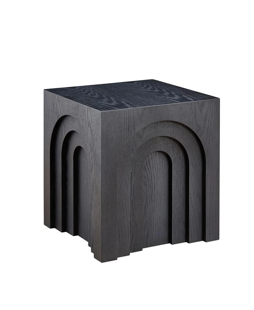 15.74" Square Side Table Small Coffee Table Accent Table Bedside Table for Living Room Bedroom,Black