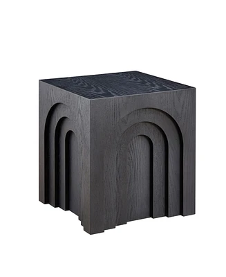 15.74" Square Side Table Small Coffee Table Accent Table Bedside Table for Living Room Bedroom,Black