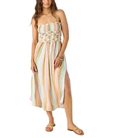 O'Neill Juniors' Devyn Low Tide Striped Strapless Dress