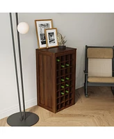brown walnut color modular 32 wine bar cabinet Buffet Cabinet
