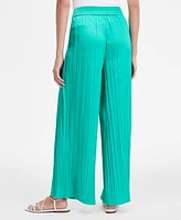 I.n.c. International Concepts Women's Crinkle-Satin Pull-On Wide-Leg Pants, Exclusively at Macy's
