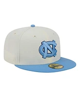New Era Men's Cream North Carolina Tar Heels Chrome 59FIFTY Fitted Hat