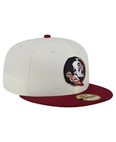 New Era Men's Cream Florida State Seminoles Chrome 59FIFTY Fitted Hat