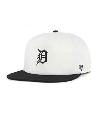 '47 Brand Men's White/Black Detroit Tigers Foundation Captain Snapback Hat