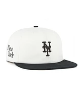 '47 Brand Men's White/Black New York Mets Foundation Captain Snapback Hat