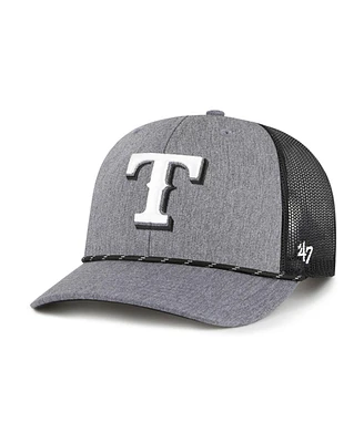 '47 Brand Men's Charcoal Texas Rangers Carbon Rope Trucker Adjustable Hat