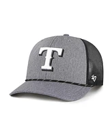 '47 Brand Men's Charcoal Texas Rangers Carbon Rope Trucker Adjustable Hat