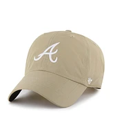 '47 Brand Men's Khaki Atlanta Braves Performance Clean Up Adjustable Hat