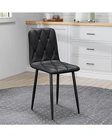 Square Faux Marble Dining Table Set for 4