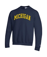 Champion Men's Navy Michigan Wolverines Basic Arch Fleece Pullover Sweatshirt
