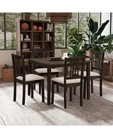 Mid-Century Modern Dining Table Set (1 Table, 4 Chairs)