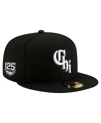 New Era Men's Black Chicago White Sox 125th Anniversary 59FIFTY Snapback Hat