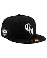 New Era Men's Black Chicago White Sox 125th Anniversary 59FIFTY Snapback Hat
