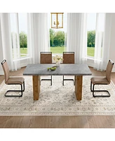 Cozy Modern Dining Set: Table (67"x35.4") + 4 Fabric Chairs