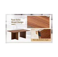 Walnut Wood Grain Coffee Table: Modern Luxury, Stable Support (44.8")