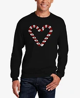 La Pop Art Men's Candy Canes Word Crewneck Sweatshirt