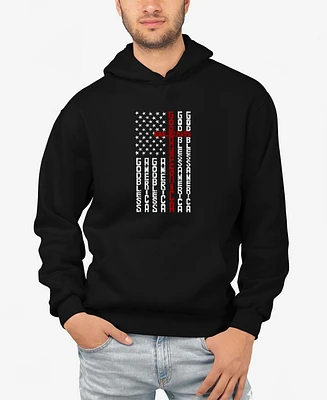 La Pop Art Men's Cross Flag Word Hooded Sweatshirt