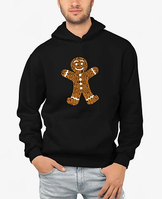 La Pop Art Men's Gingerbread Word Hooded Sweatshirt