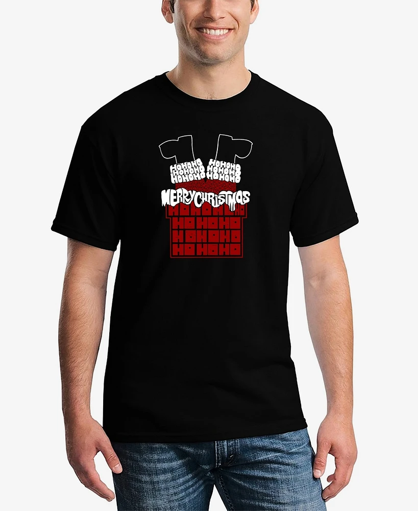 La Pop Art Men's Chimney Santa Word T-Shirt