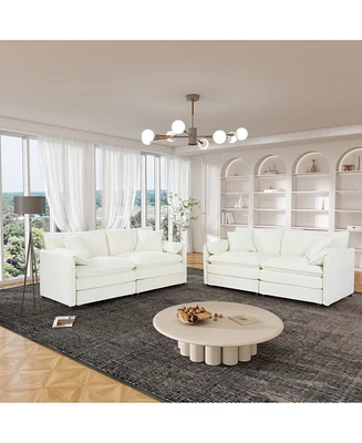 Oversized Chenille Sofa Set: Deep Seat, Comfy Cloud Style