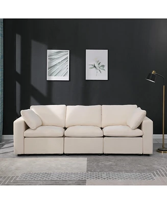 Modular Sectional Sofa, 3 Piece Sectional Sofa Set, Armless Chair/Two Corner Chairs, Chenille Beige
