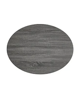Multi-Functional Oval Rotating Coffee Table with 3 Layer Surfaces