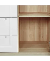 Freestanding Storage Cabinet with Adjustable Shelf and Removable Drawers