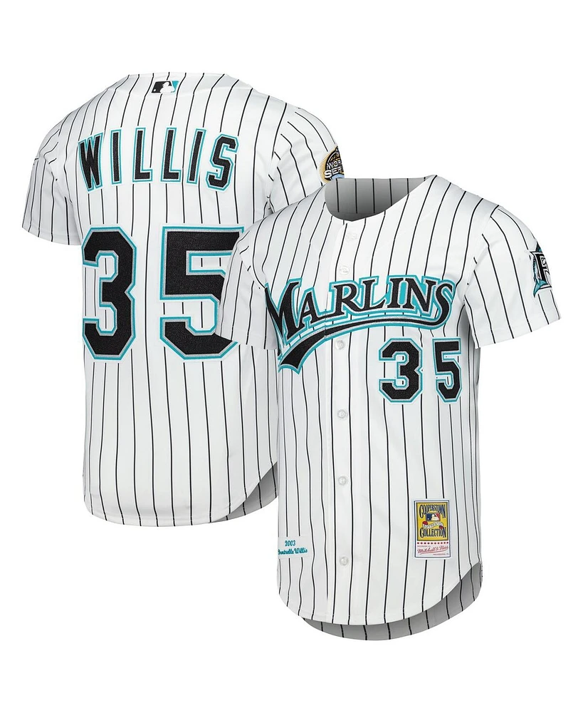 Mitchell & Ness Men's Dontrelle Willis White Florida Marlins Cooperstown Collection Authentic Jersey
